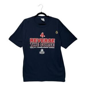 Majestic Boston Red Sox Reverse The Curse 2003 T-Shirt Vintage NWOT Men's M Navy
